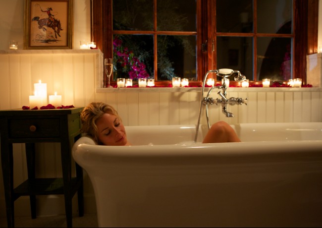 Woman in bathtub